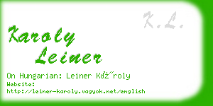 karoly leiner business card